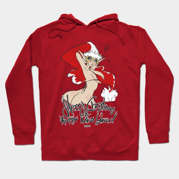 Santa's Elf Girl Merry Christmas and Happy New Year Hoodie by YujiVI